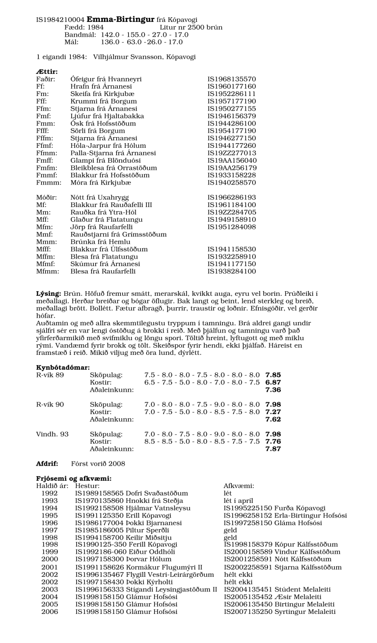 Emma-Birtingur 1984